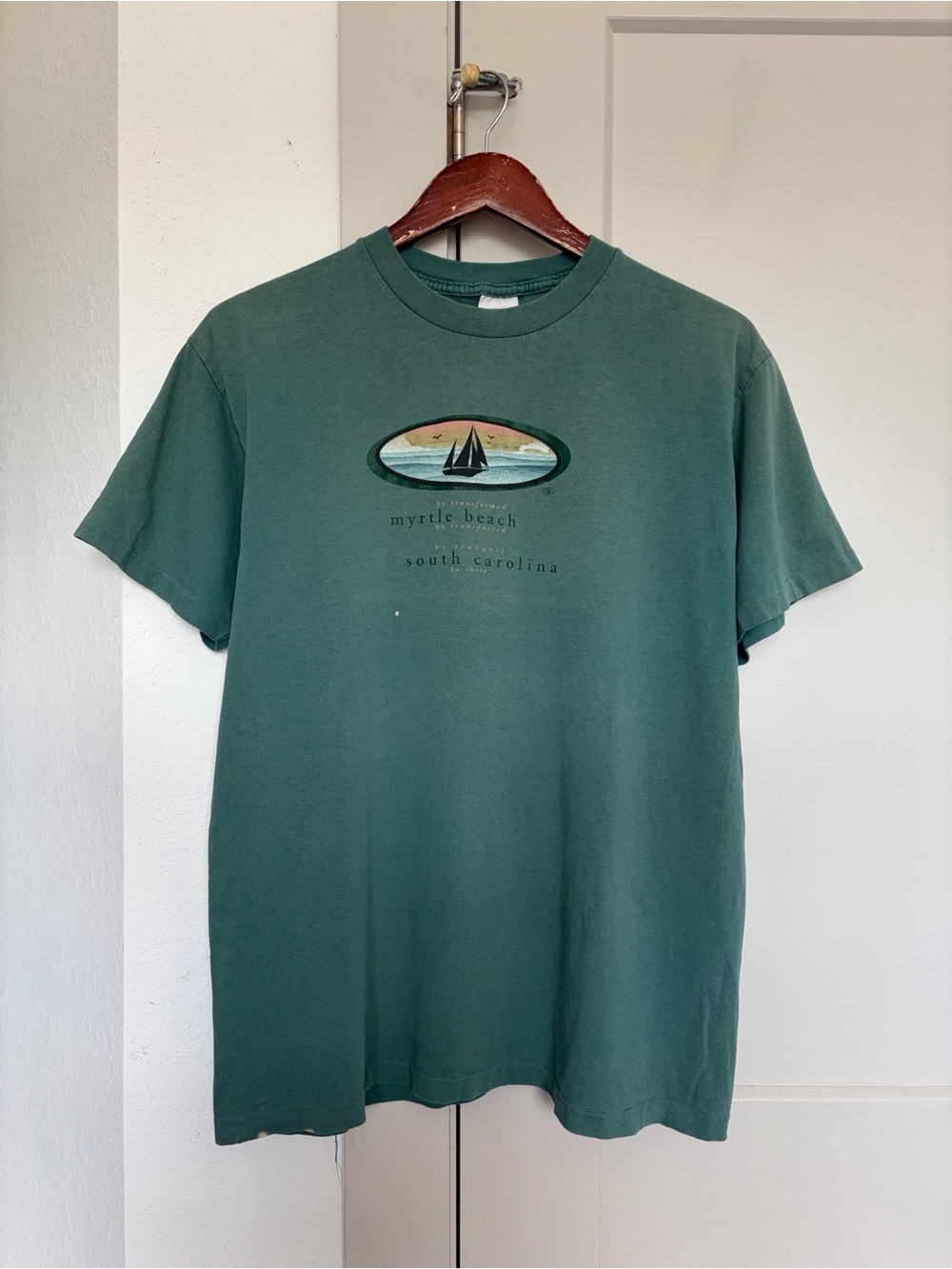 VINTAGE SINGLE STITCH SOUTH CAROLINA MYTRLE BEACH T-SHIRT GREEN MEN’S LARGE